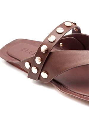 Brown leather sandals ELENA IACHI | EE29BROWNGOLD